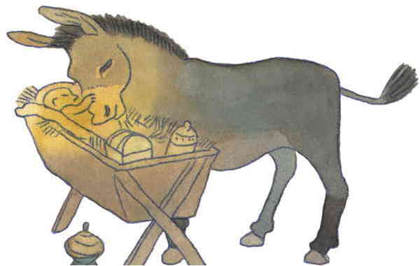 Illustration zu 'Ich bin ein Esel, alt und schwach / Weihnachtslied vom Eselchen' von Markus Lefrancois