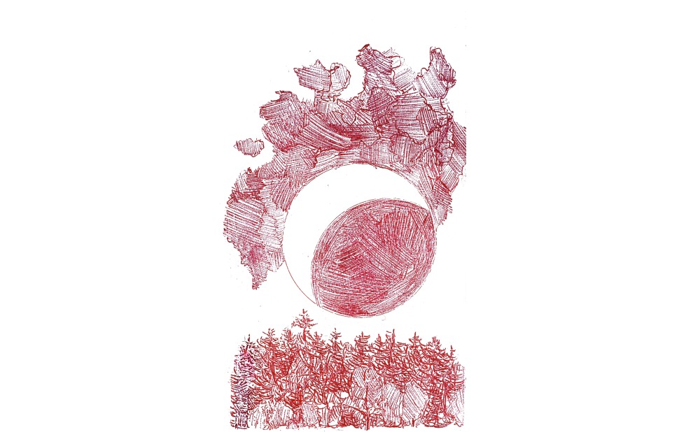 Illustration zu »Der Abend schleiert Flur und Hain« von Frank Walka