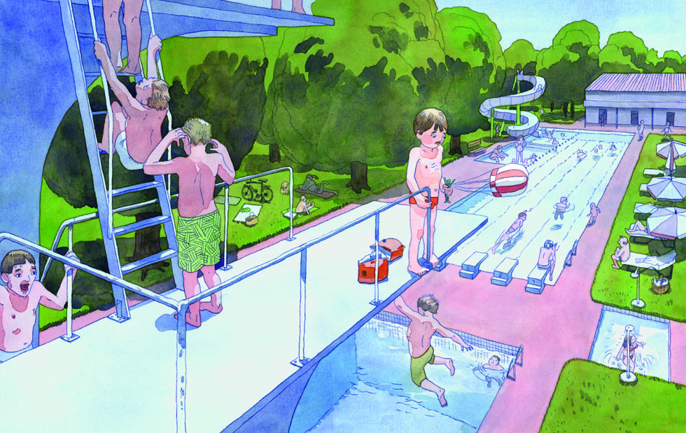 Illustration zu »Ein Mensch, der saß auf seinem Po« von Markus Lefrançois