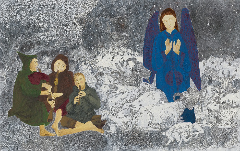 Illustration zu »Als ich bei meinen Schafen wacht« von Frank Walka