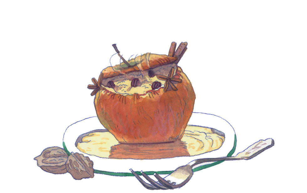 Illustration zu »Kinder, kommt und ratet / Der Bratapfel« von Markus Lefrancois