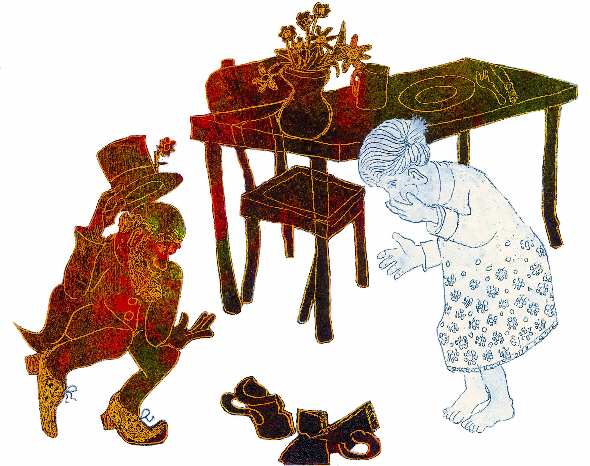 Illustration zu »Will ich in mein Gärtlein gehen« von Frank Walka