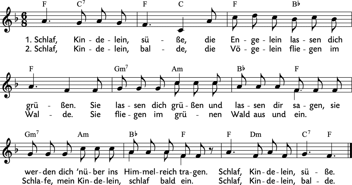 Noten 'Schlaf, Kindelein, süße'