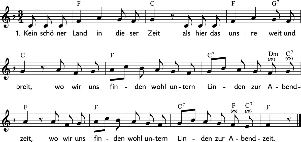 Noten 'Kein schöner Land'