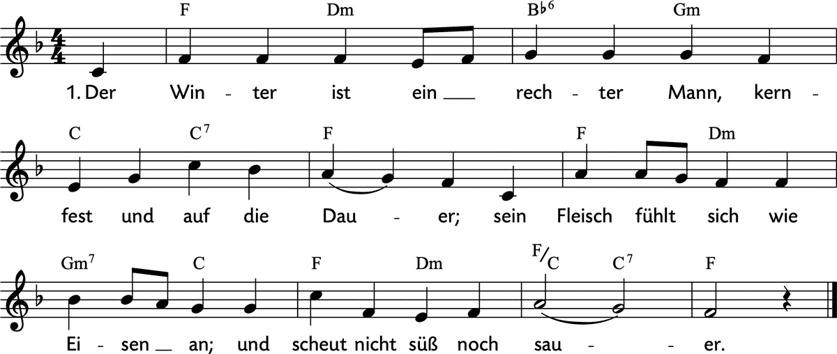 Noten 'Der Winter ist ein rechter Mann'