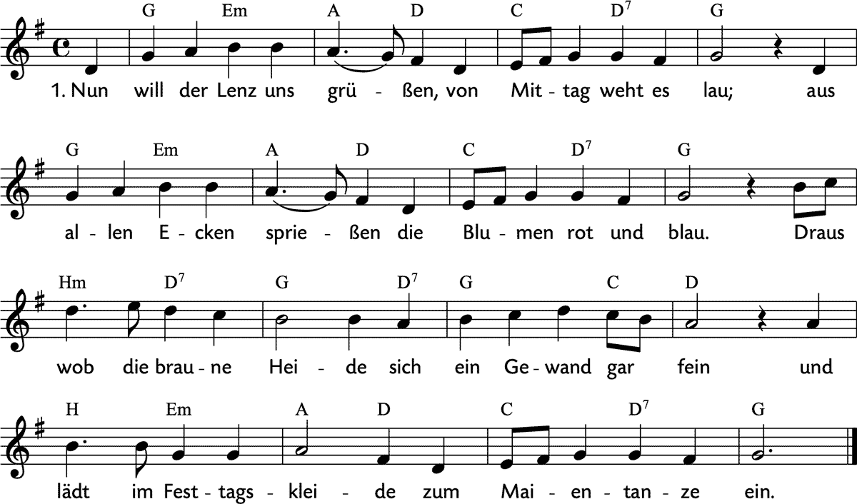 Noten 'Nun will der Lenz uns grüßen'