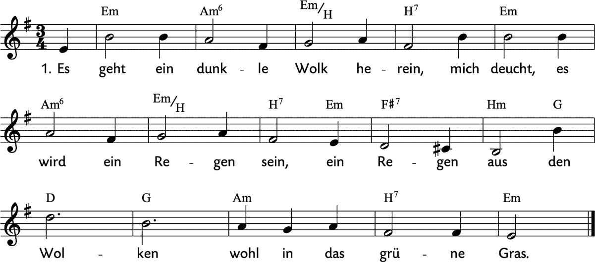 Noten 'Es geht ein dunkle Wolk herein'