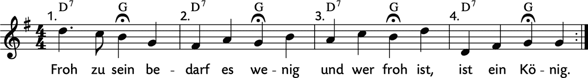 Noten 'Froh zu sein bedarf es wenig'