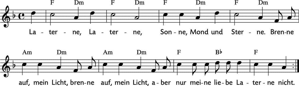 Noten 'Laterne, Laterne'