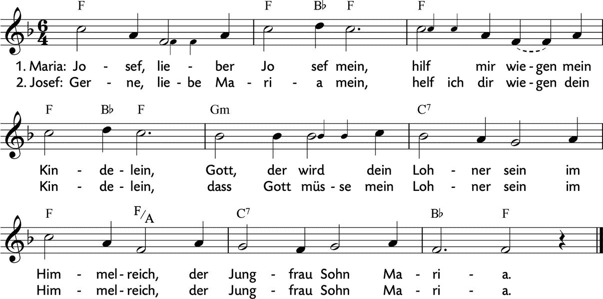 Noten 'Josef, lieber Josef mein'