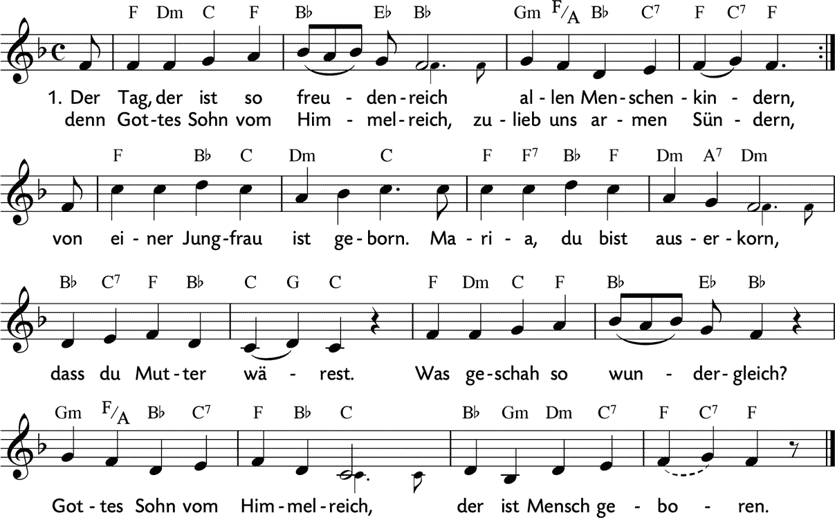 Noten 'Der Tag, der ist so freudenreich'