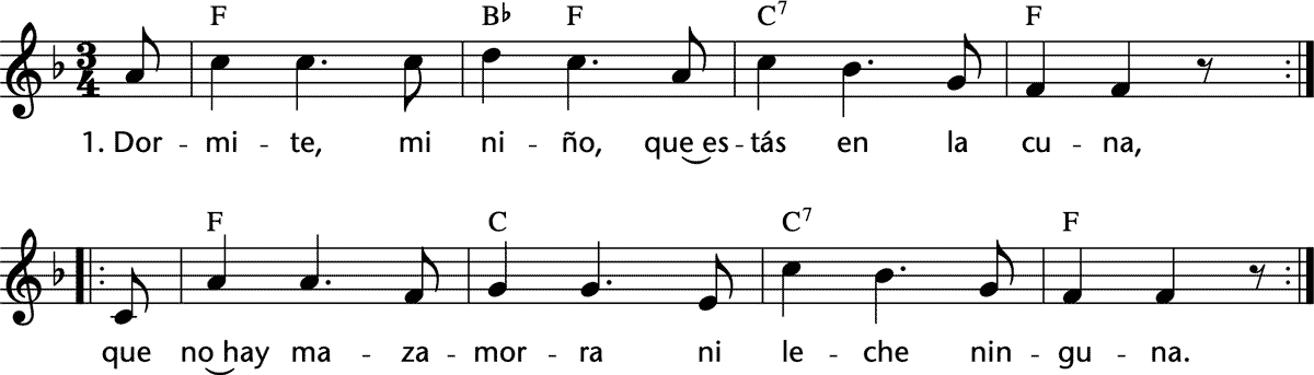 Noten 'Dormite, mi nino'