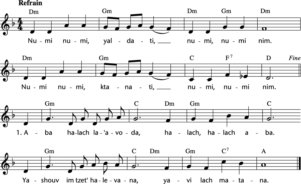 Noten 'Numi numi, yaldati'