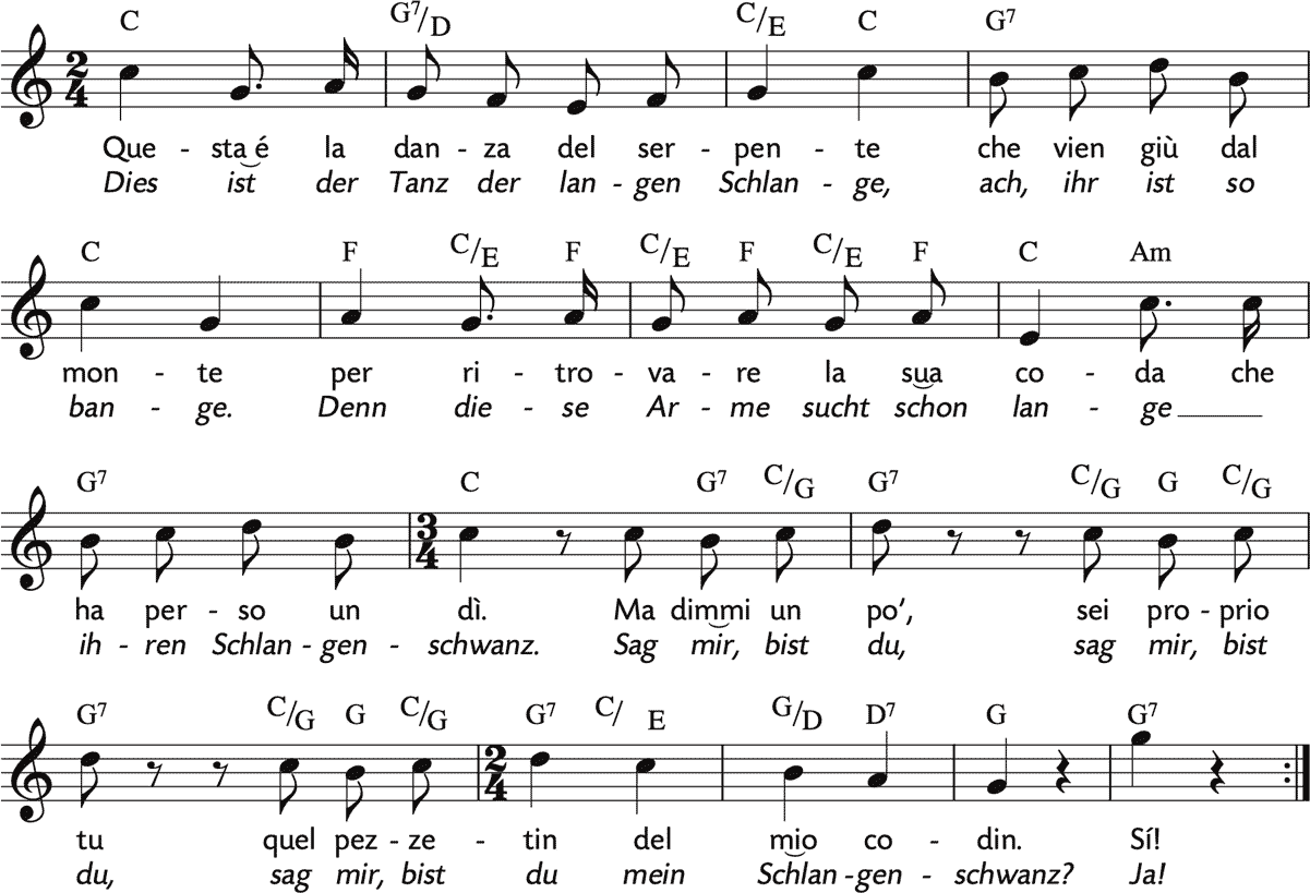 Noten 'La danza del serpente / Tanz der langen Schlange'
