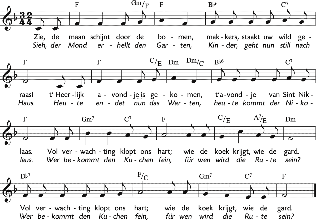 Noten 'Zie, de maan schijnt door de bomen / Sieh, der Mond erhellt den Garten'
