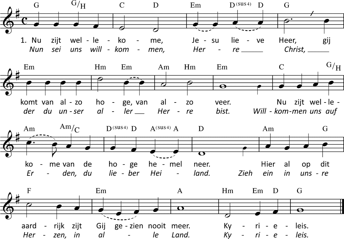 Noten 'Nu zijt wellekome'