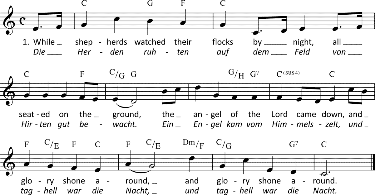 Noten 'While shepherds watched their flocks'
