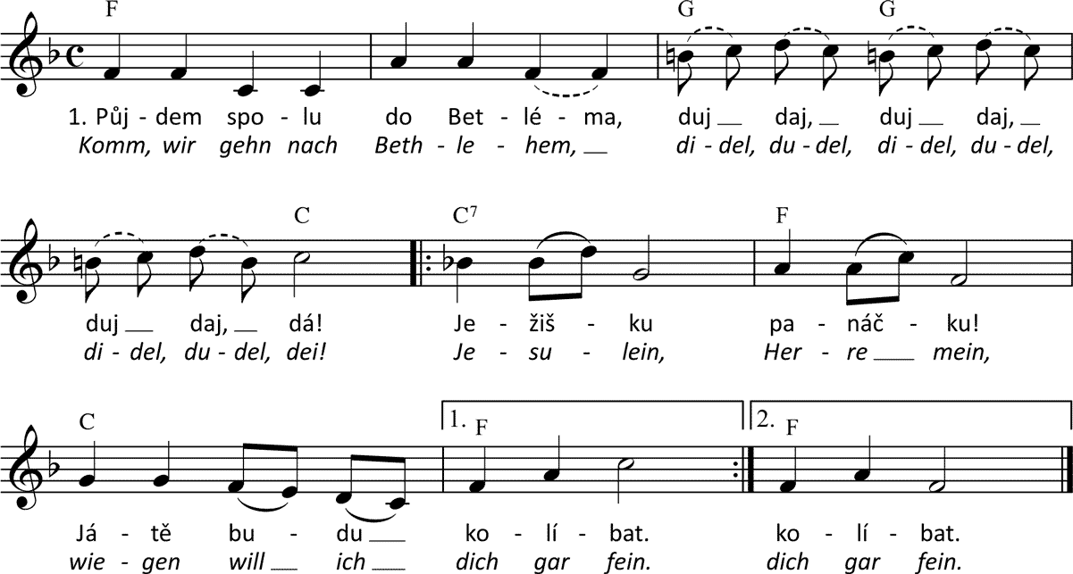 Noten 'Pujdem spolu do Betléma'