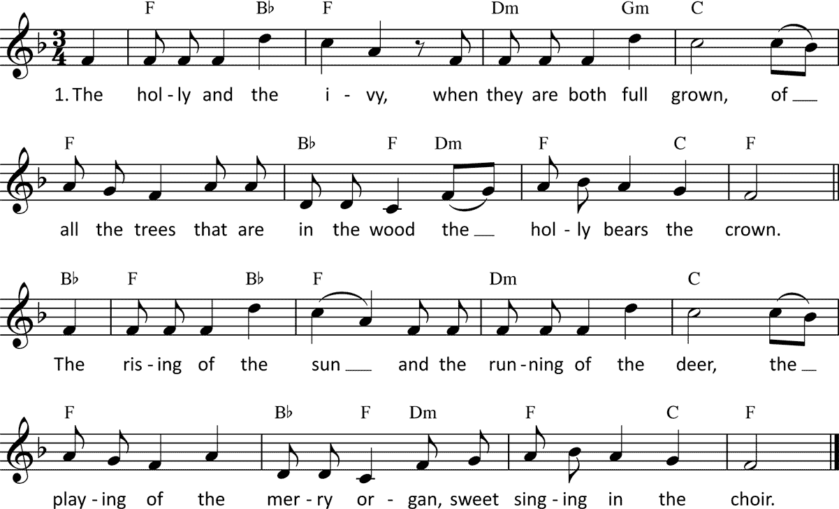 Noten 'The holly and the ivy'