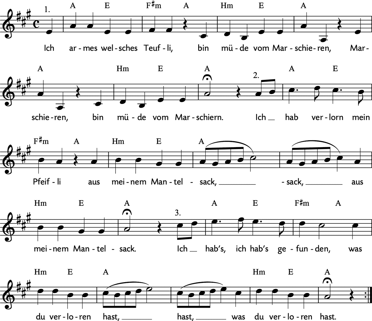 Noten 'Ich armes welsches Teufli'